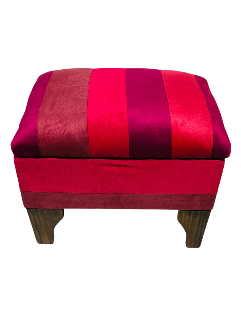 Banqueta Baúl Bicolor Felpa 60x40x45x20 Rimar-3