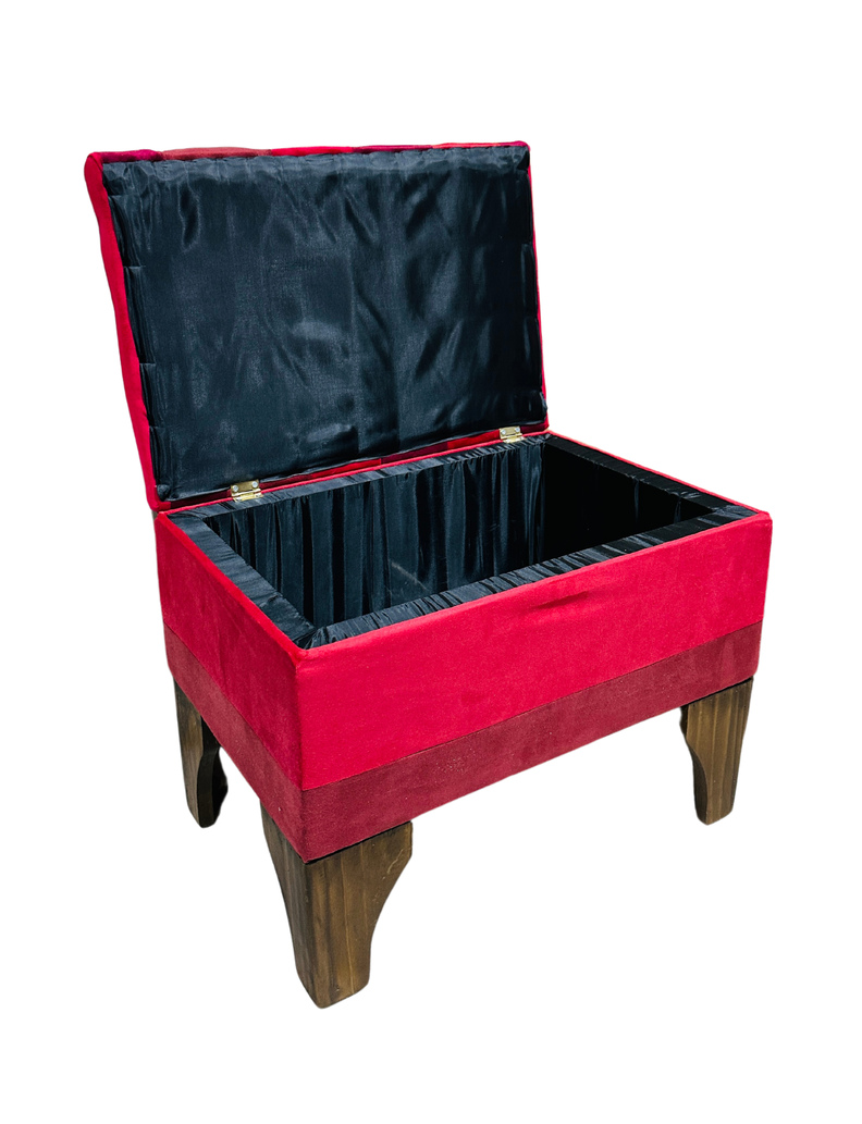 Banqueta Baúl Bicolor Felpa 60x40x45x20 Rimar-4