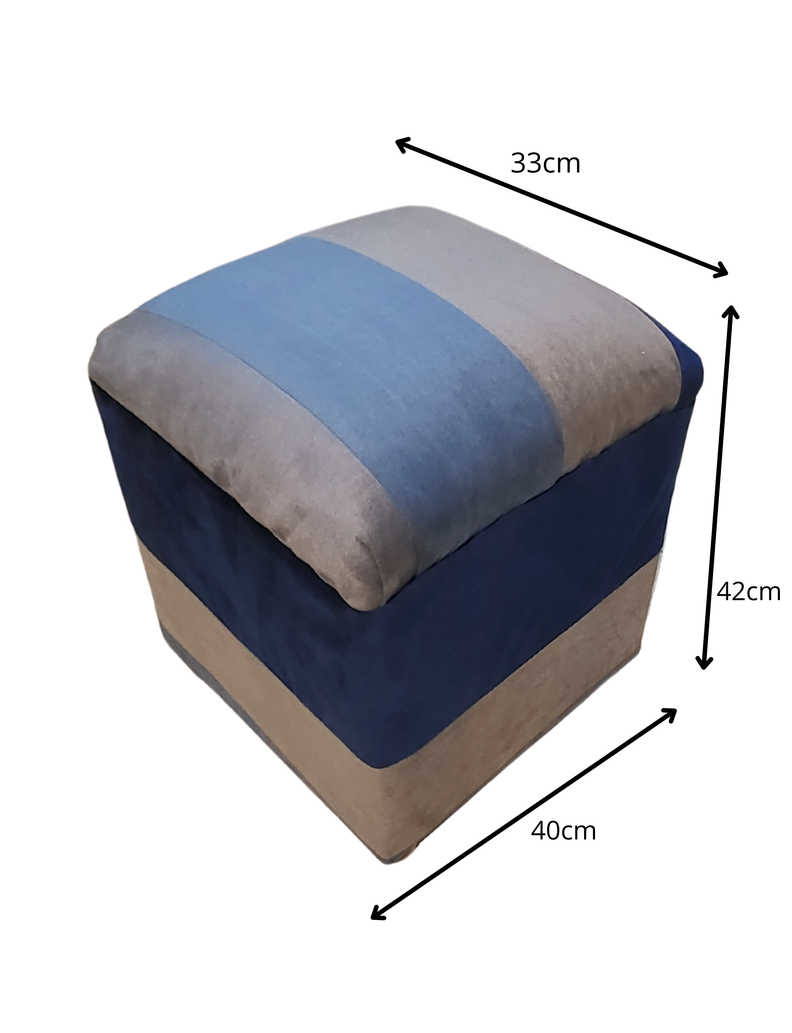 Pouf Bicolor Felpa 35x35x42  Muebles Rimar-2