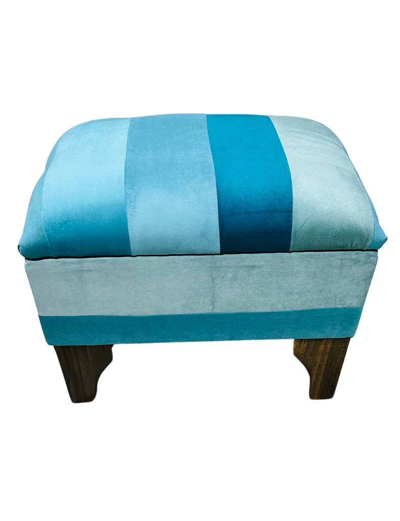 Banqueta Baúl Bicolor Tur Felpa 60x40x45x20 Rimar-0