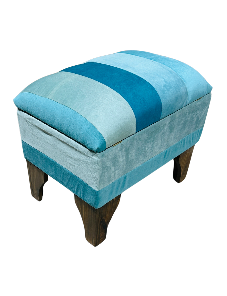 Banqueta Baúl Bicolor Tur Felpa 60x40x45x20 Rimar-1