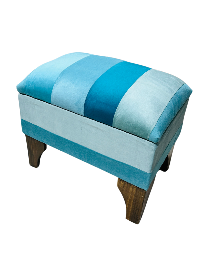 Banqueta Baúl Bicolor Tur Felpa 60x40x45x20 Rimar-2