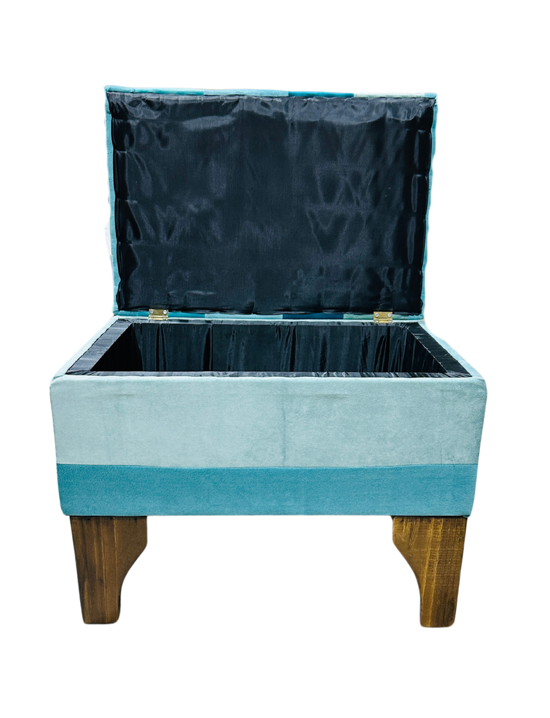 Banqueta Baúl Bicolor Tur Felpa 60x40x45x20 Rimar-3