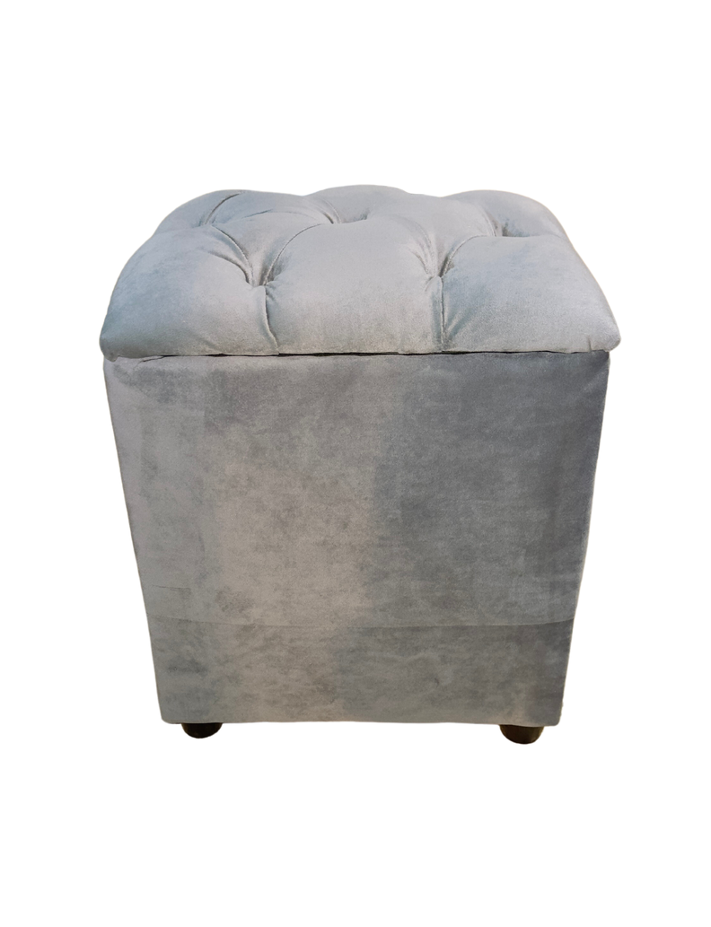 Pouf Baul Capitoné Gris Diamante -2