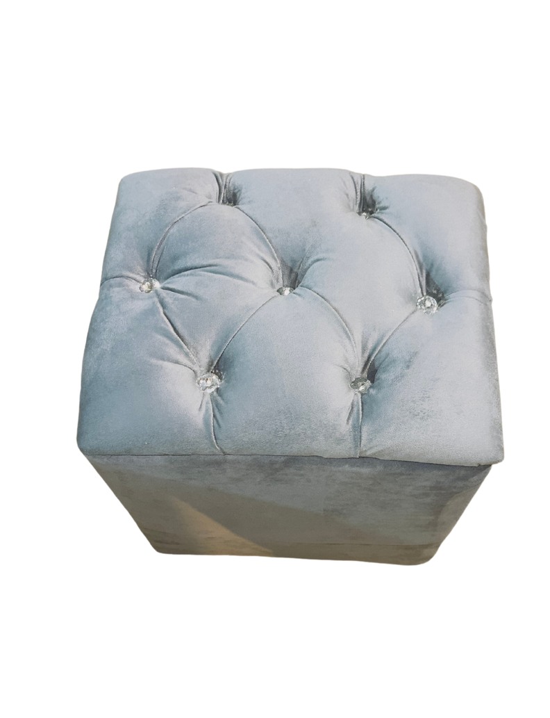 Pouf Baul Capitoné Gris Diamante -5