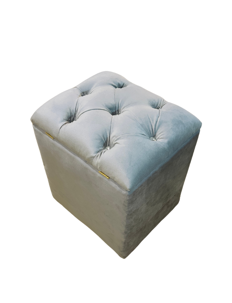 Pouf Baul Capitoné Gris Diamante -6