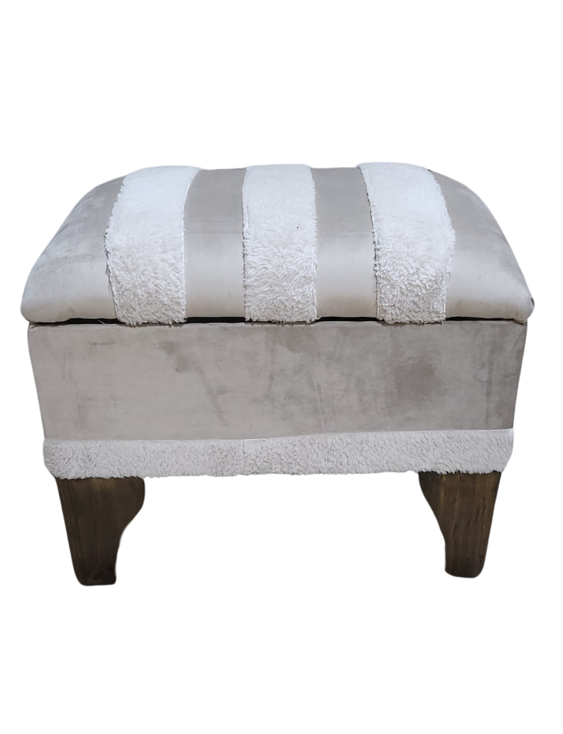 Banqueta Baúl Pelu Beige 60x40x45x20 Muebles Rimar-0