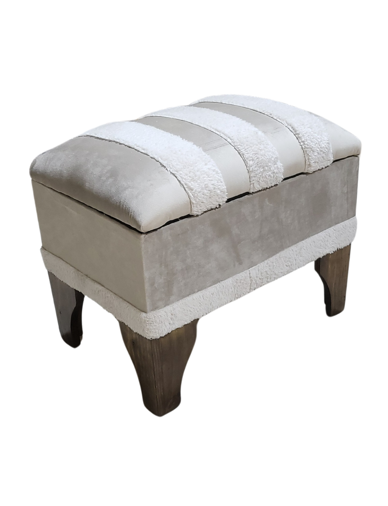 Banqueta Baúl Pelu Beige 60x40x45x20 Muebles Rimar-1
