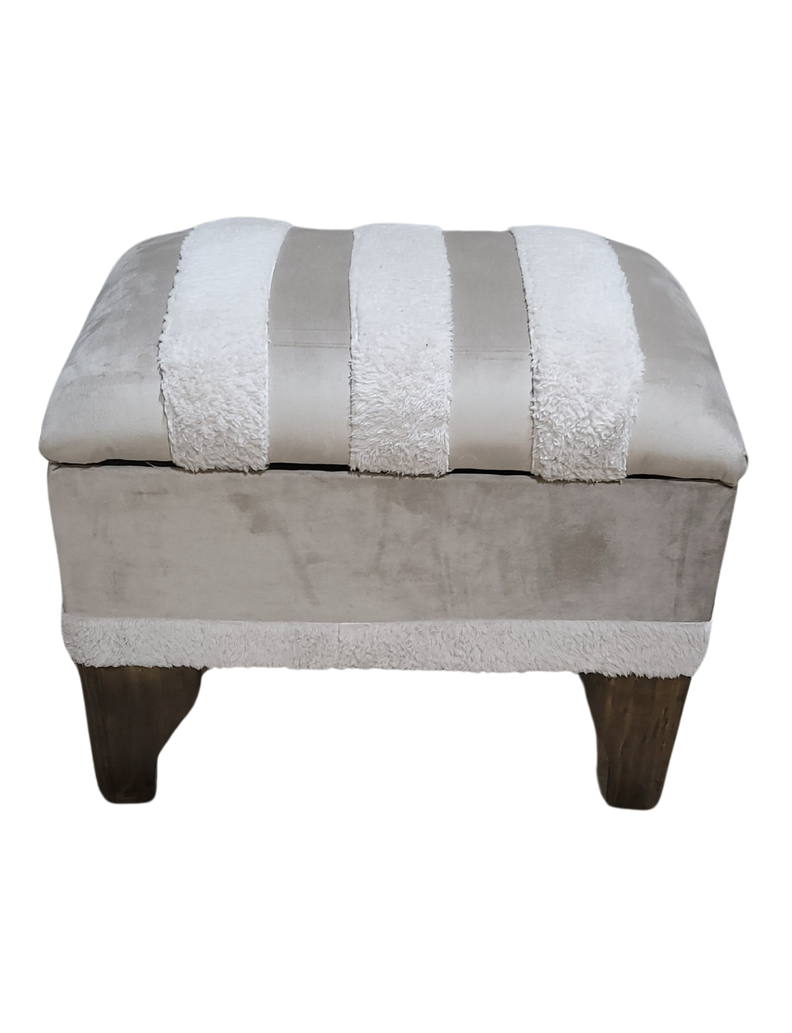 Banqueta Baúl Pelu Beige 60x40x45x20 Muebles Rimar-4