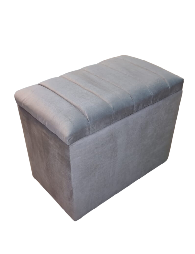 Banqueta Baul Tubular Beige Felpa Rimar-1