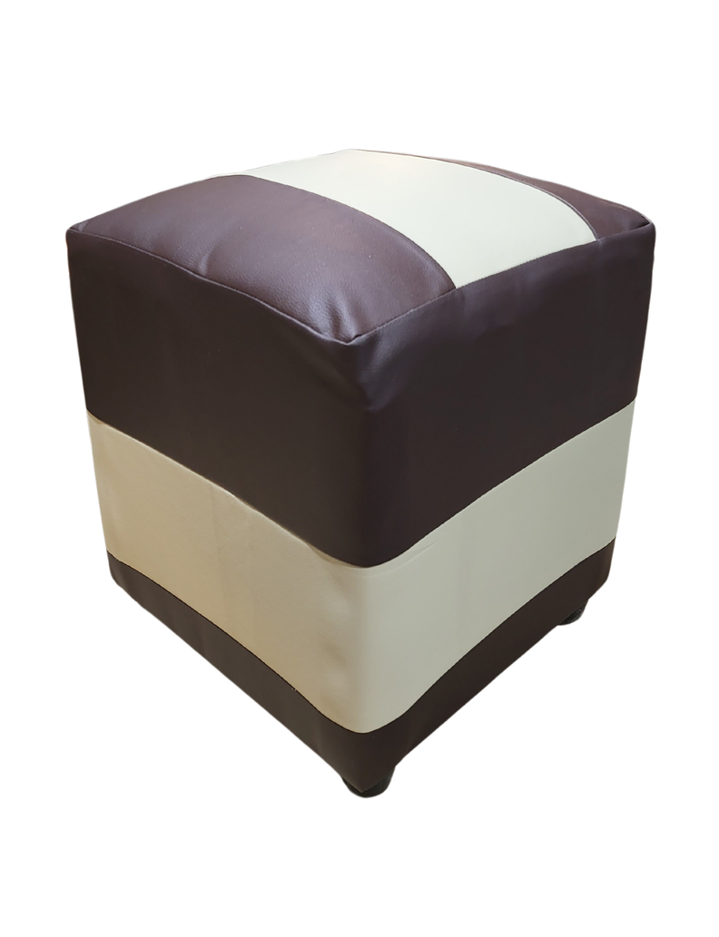 Pouf Bicolor Eco Cuero 35x35x42 Muebles Rimar-0
