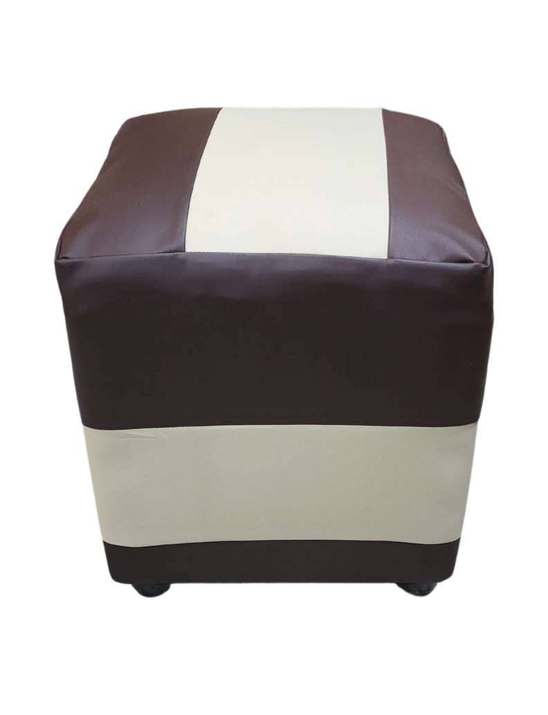 Pouf Bicolor Eco Cuero 35x35x42 Muebles Rimar-1
