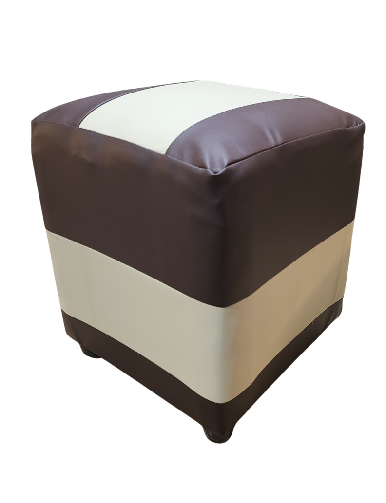 Pouf Bicolor Eco Cuero 35x35x42 Muebles Rimar-2