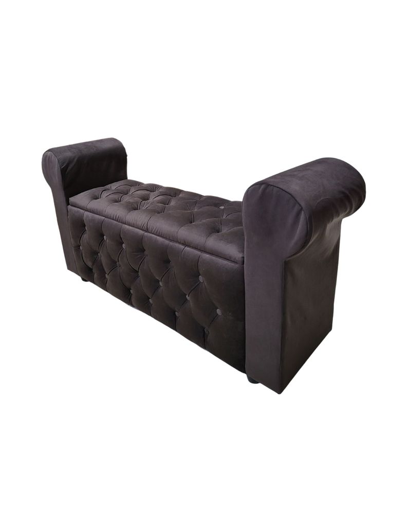 BANQUETA BAUL CON BRAZO CHOCOLATE FELPA -5