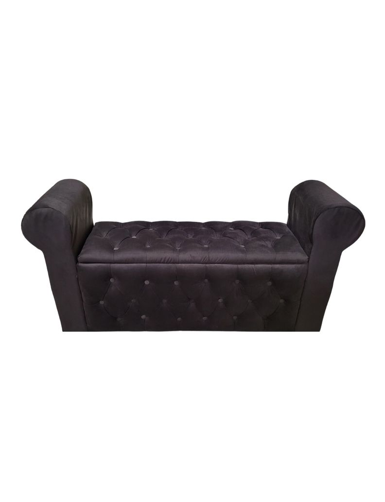 BANQUETA BAUL CON BRAZO CHOCOLATE FELPA -4