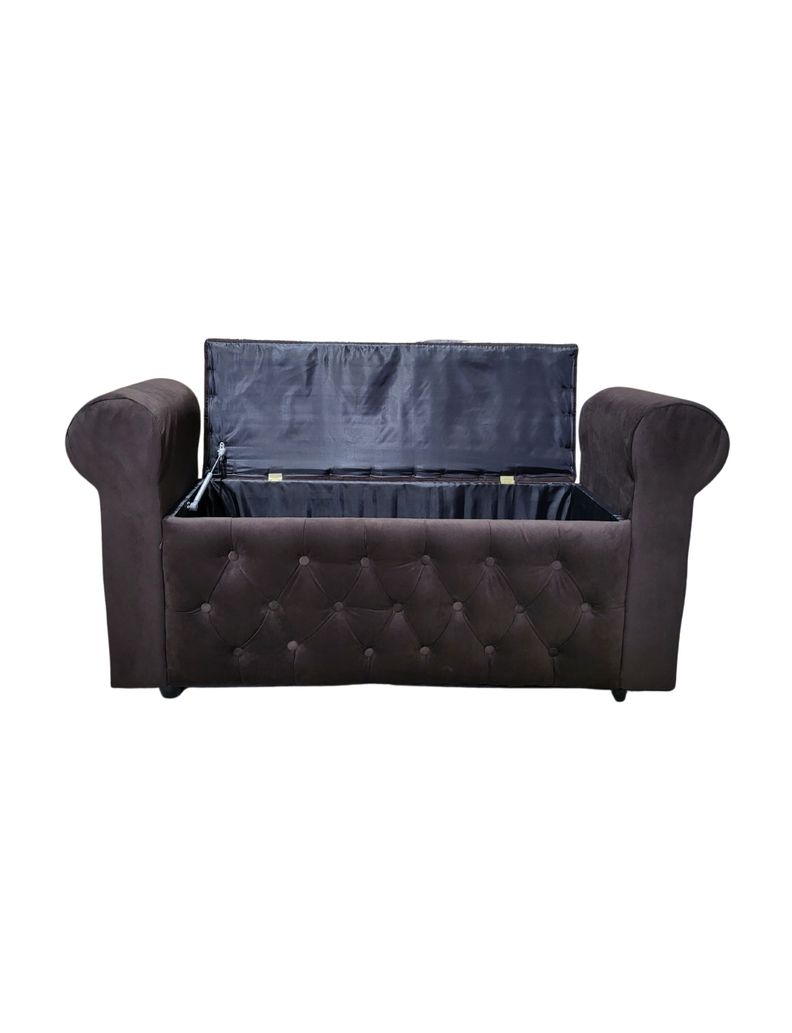 BANQUETA BAUL CON BRAZO CHOCOLATE FELPA -3