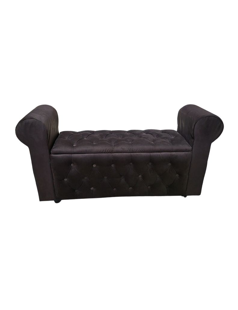 BANQUETA BAUL CON BRAZO CHOCOLATE FELPA -7