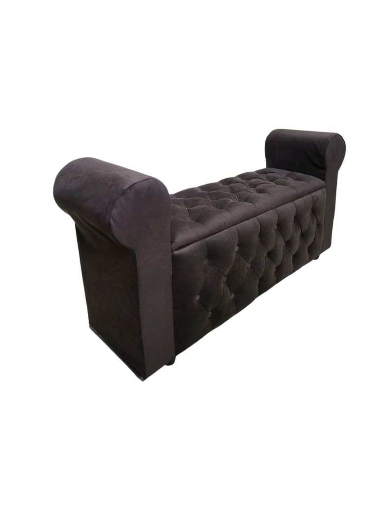 BANQUETA BAUL CON BRAZO CHOCOLATE FELPA -6