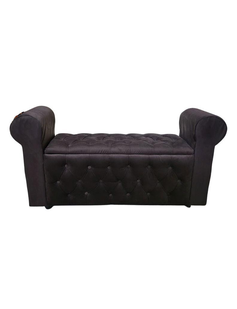 BANQUETA BAUL CON BRAZO CHOCOLATE FELPA -0