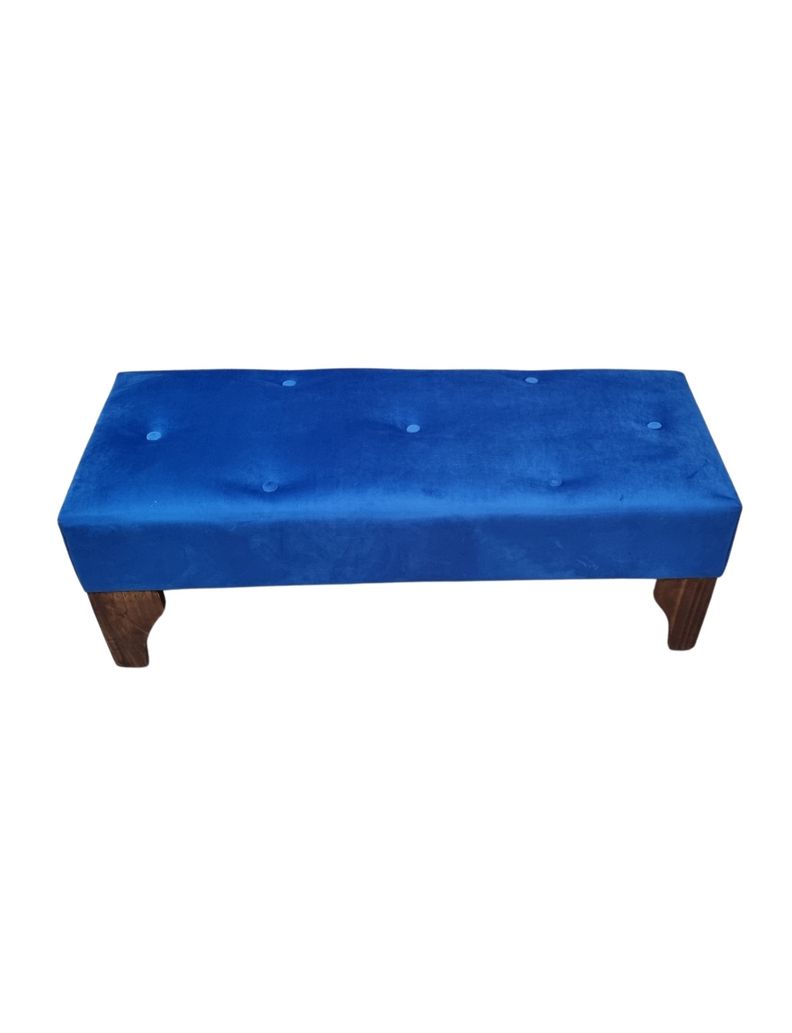 BANQUETA AZUL FELPA MUEBLES RIMAR-0