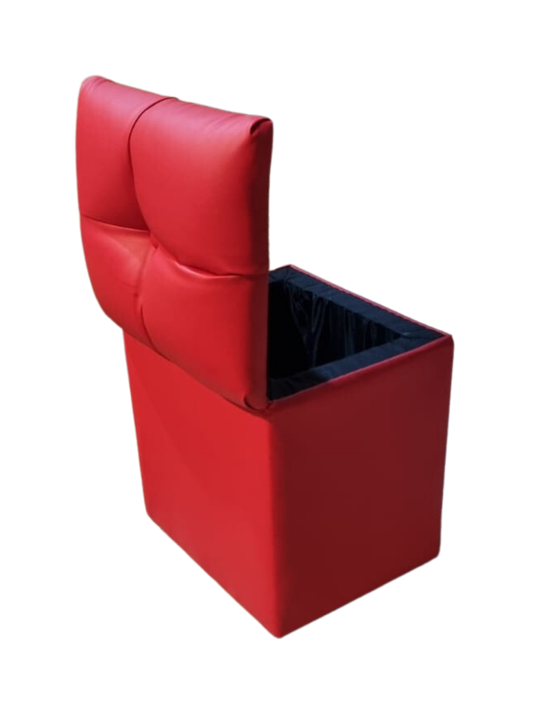 Pouf Baul Rojo Eco Cuero 40x33x50 Rimar-3
