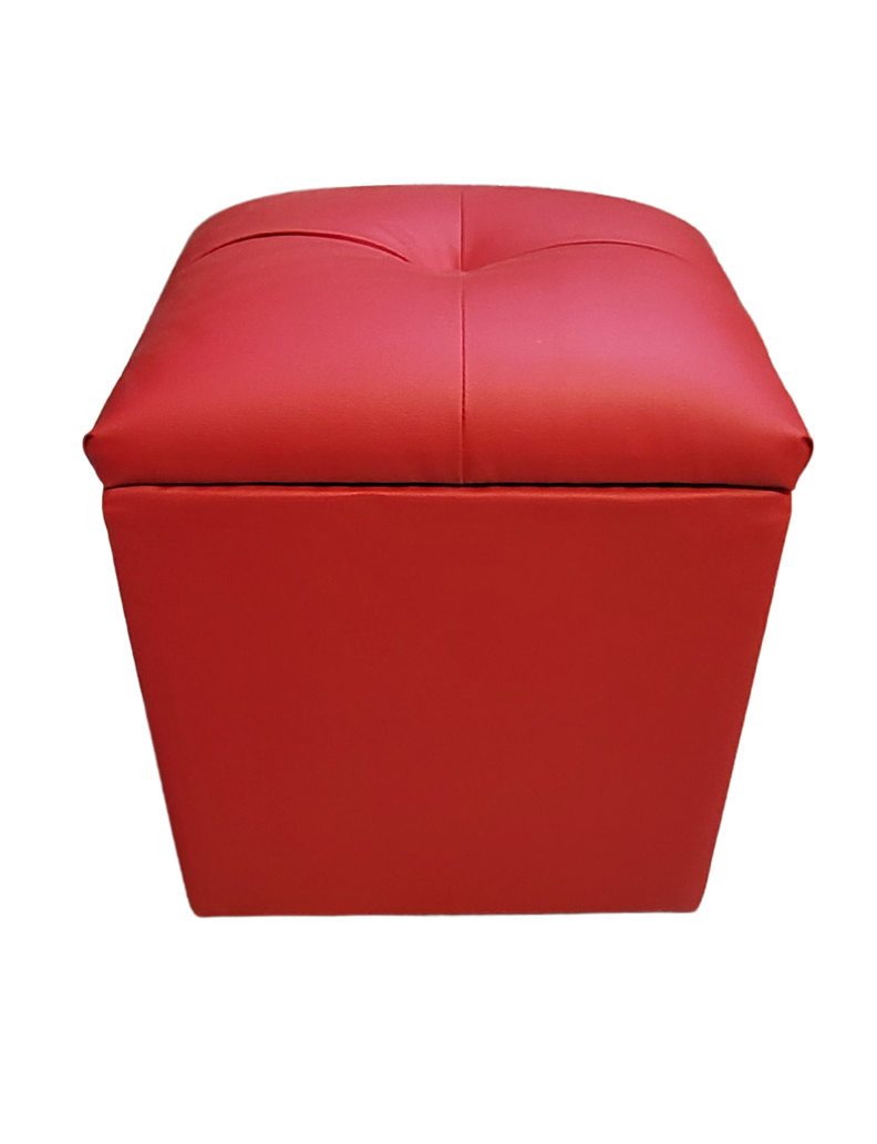 Pouf Baul Rojo Eco Cuero 40x33x50 Rimar-0