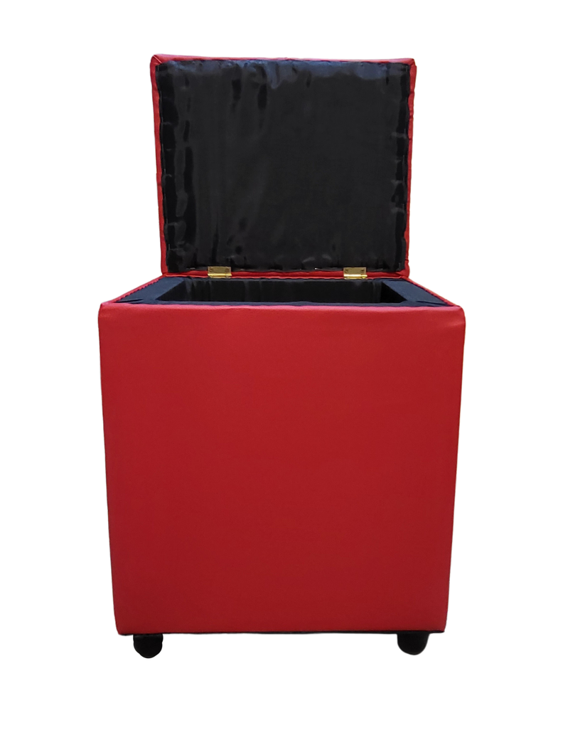 Pouf Baul Rojo Eco Cuero 40x33x50 Rimar-4