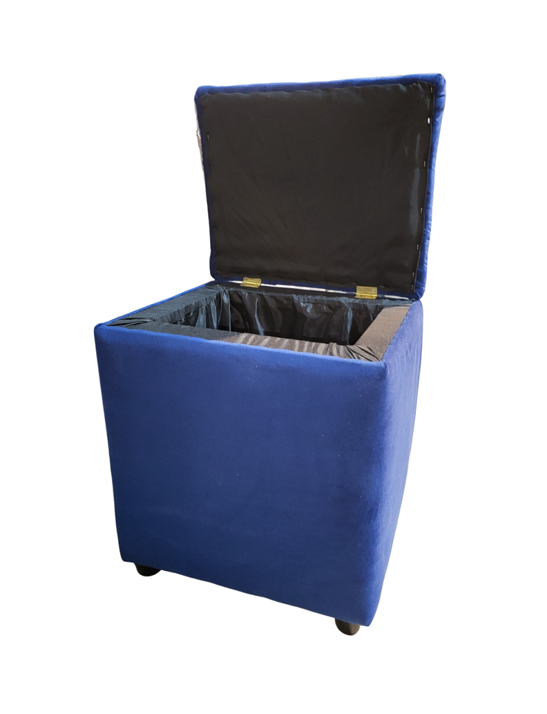 Pouf Baul Capitone Azul Marino Felpa Rimar-4