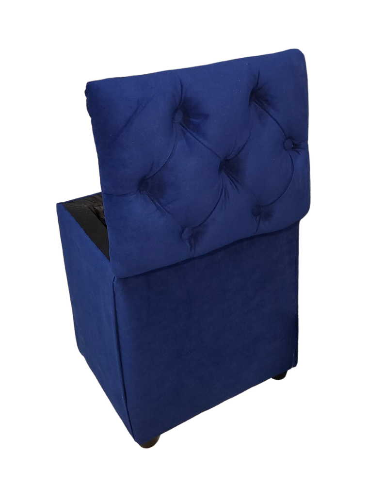 Pouf Baul Capitone Azul Marino Felpa Rimar-3