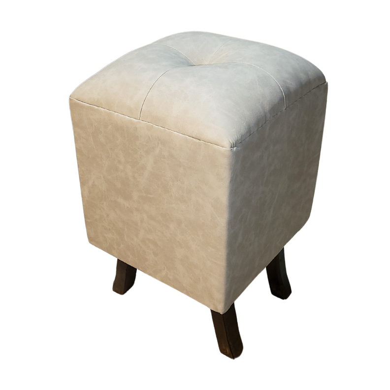 Pouf Beige Eco Cuero 35x35x60 Muebles Rimar-1
