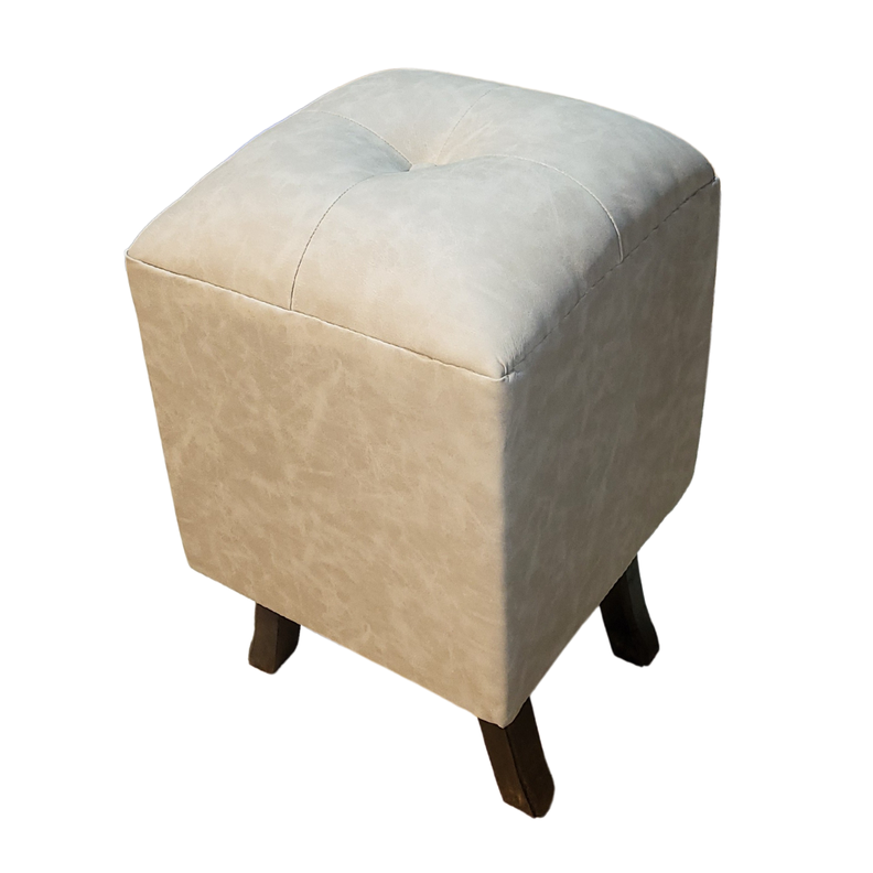 Pouf Beige Eco Cuero 35x35x60 Muebles Rimar-2