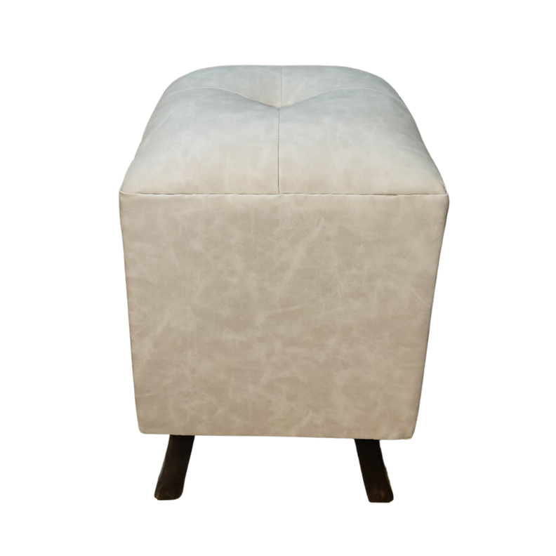 Pouf Beige Eco Cuero 35x35x60 Muebles Rimar-3
