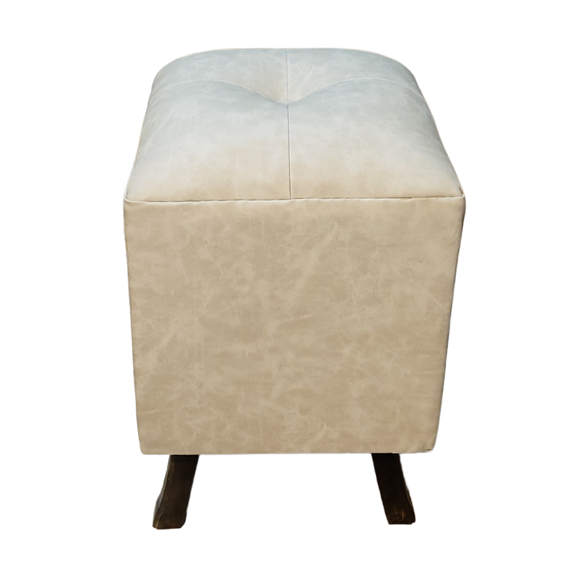 Pouf Beige Eco Cuero 35x35x60 Muebles Rimar-4
