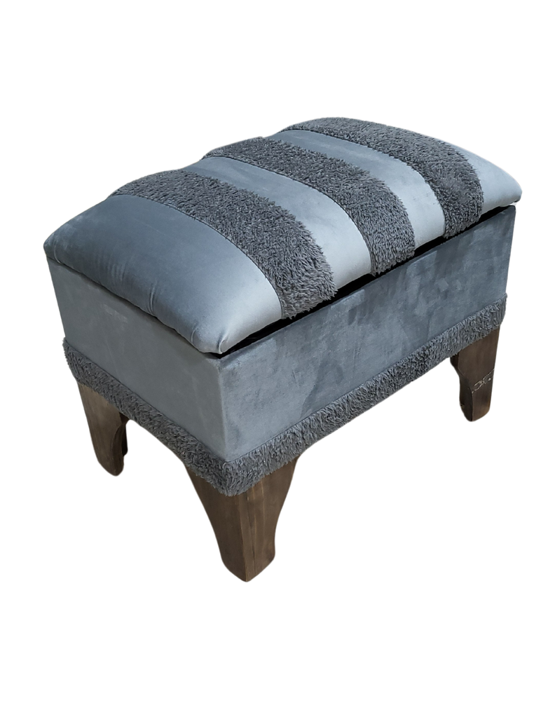 Banqueta Baúl Pelu Gris 60x40x45x20 Muebles Rimar-1