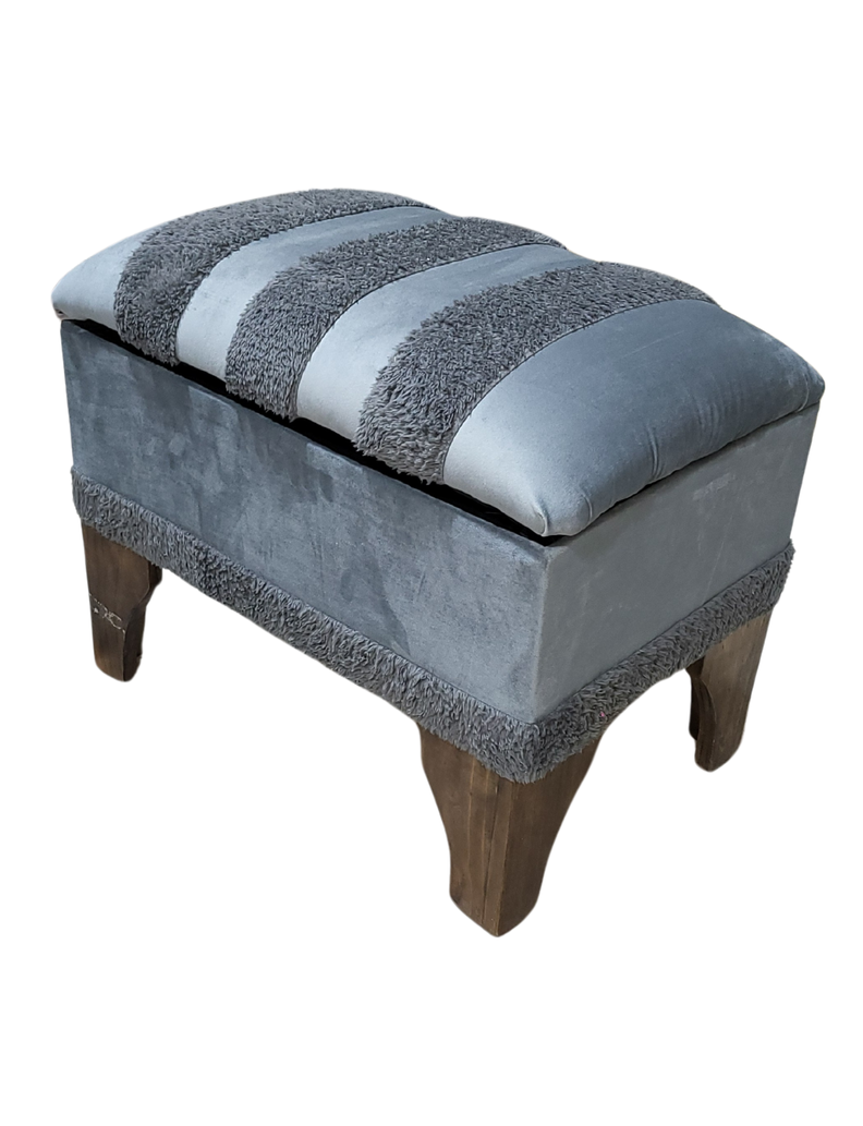 Banqueta Baúl Pelu Gris 60x40x45x20 Muebles Rimar-2