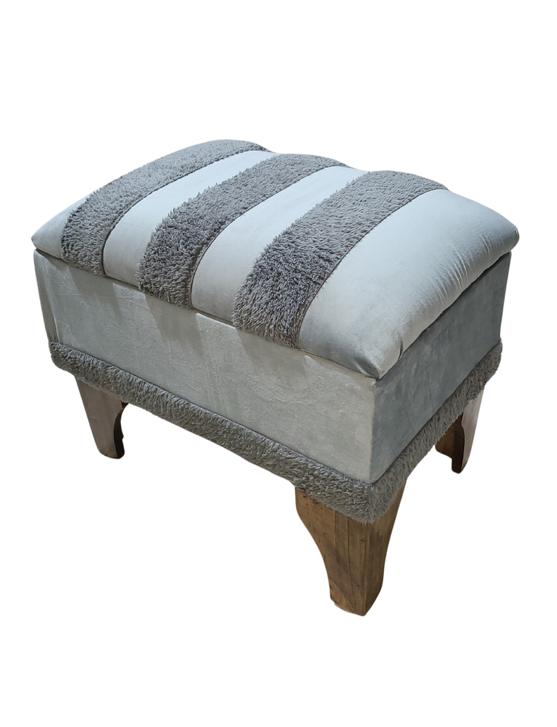 Banqueta Baúl Pelu Gris 60x40x45x20 Muebles Rimar-4