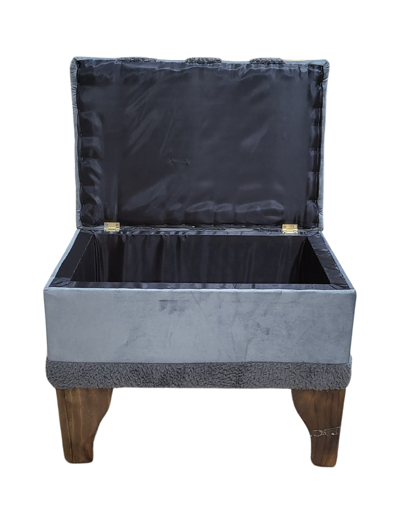 Banqueta Baúl Pelu Gris 60x40x45x20 Muebles Rimar-3