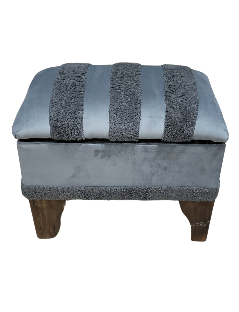 Banqueta Baúl Pelu Gris 60x40x45x20 Muebles Rimar-5