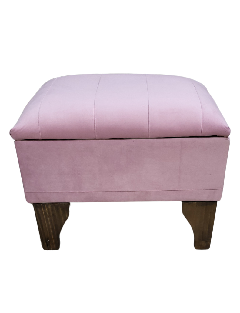 Banqueta Baúl  Palo Rosa Felpa 60x40x45x20  Muebles Rimar-0