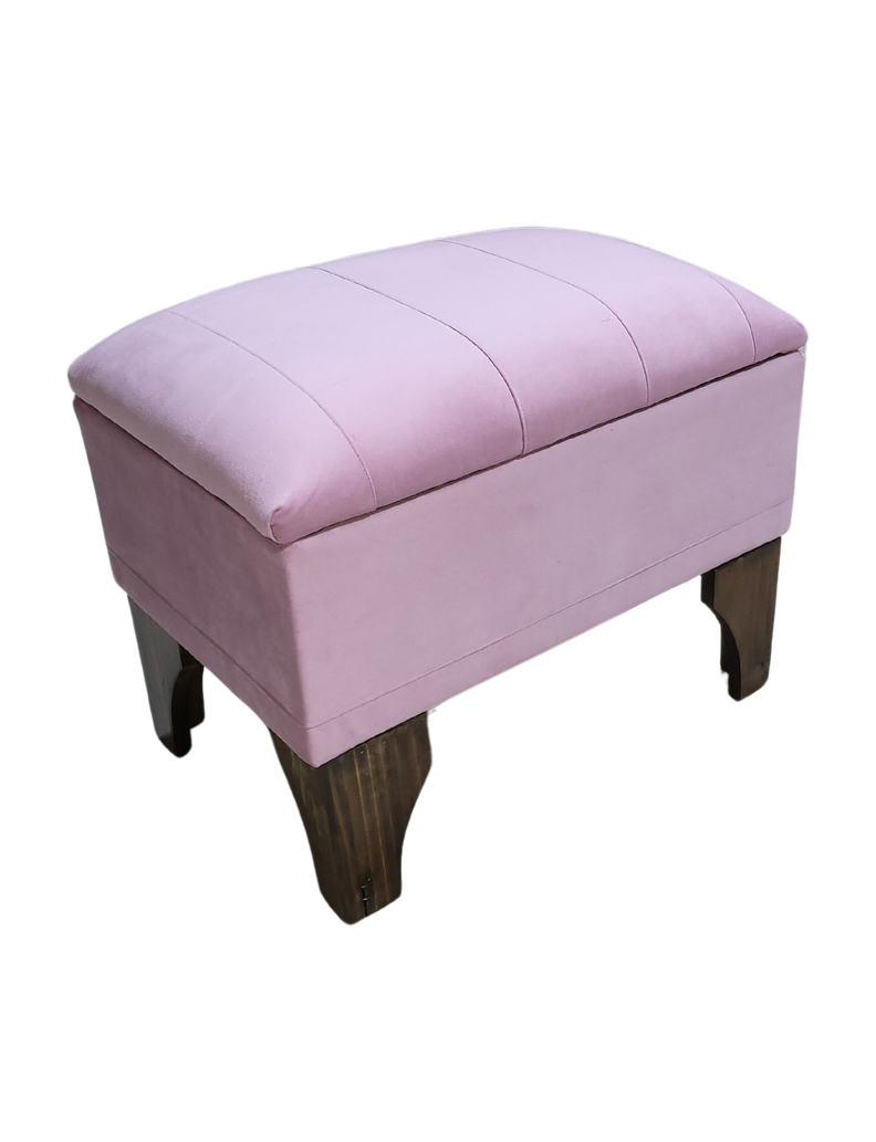 Banqueta Baúl  Palo Rosa Felpa 60x40x45x20  Muebles Rimar-1