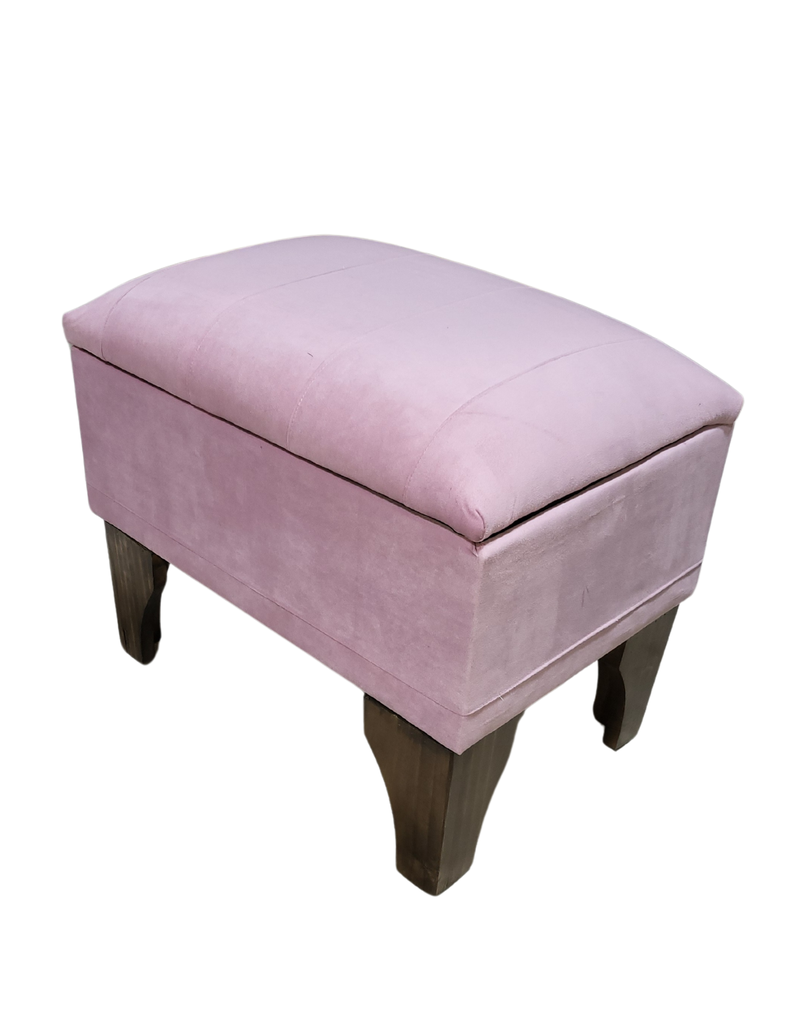 Banqueta Baúl  Palo Rosa Felpa 60x40x45x20  Muebles Rimar-2