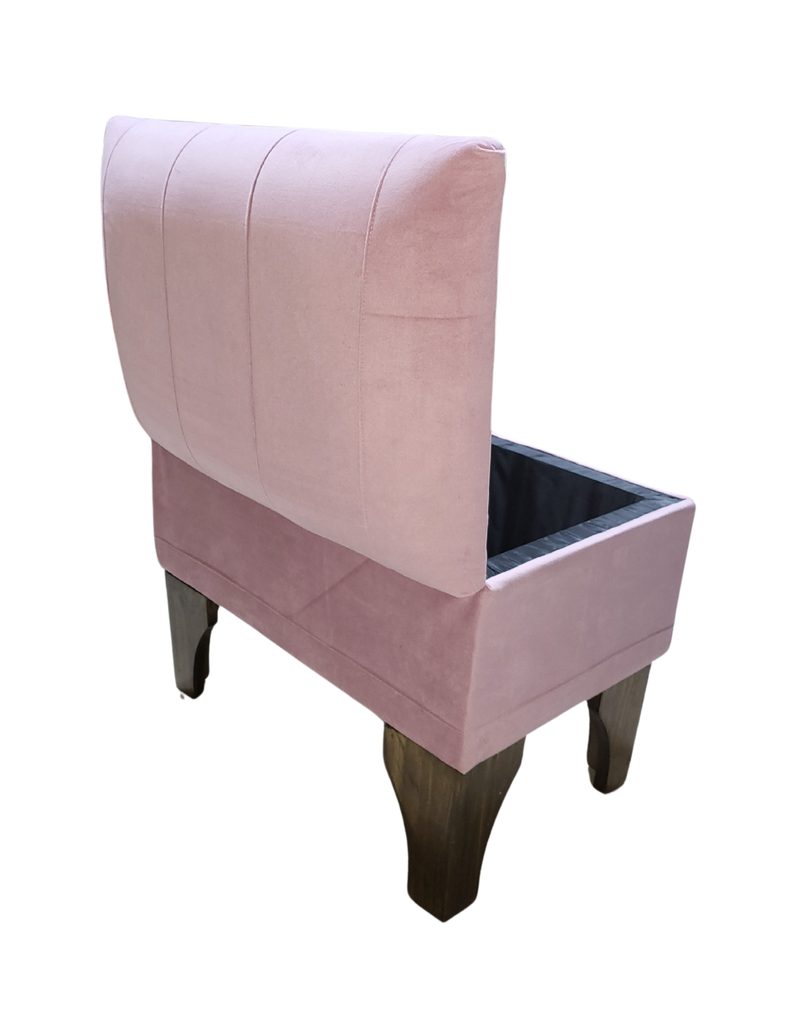 Banqueta Baúl  Palo Rosa Felpa 60x40x45x20  Muebles Rimar-5
