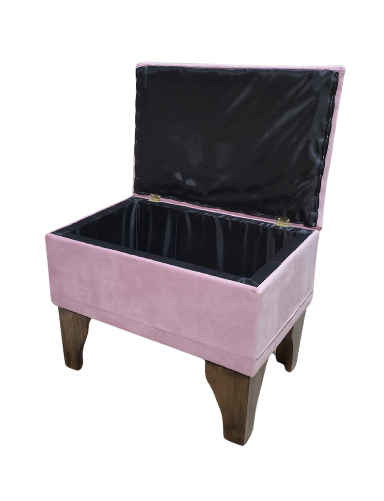 Banqueta Baúl  Palo Rosa Felpa 60x40x45x20  Muebles Rimar-6
