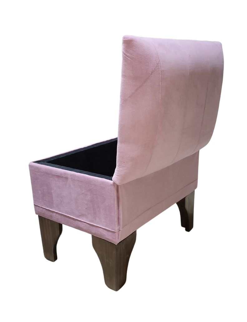 Banqueta Baúl  Palo Rosa Felpa 60x40x45x20  Muebles Rimar-7