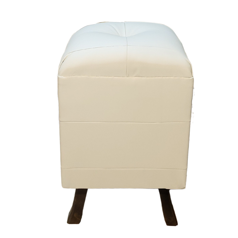 Pouf Crema Eco Cuero 35x35x60 Muebles Rimar-0