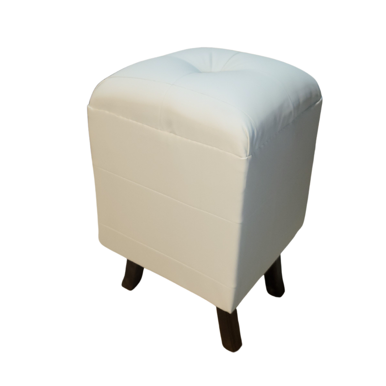 Pouf Crema Eco Cuero 35x35x60 Muebles Rimar-1