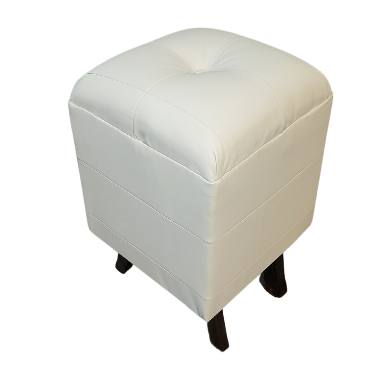 Pouf Crema Eco Cuero 35x35x60 Muebles Rimar-3