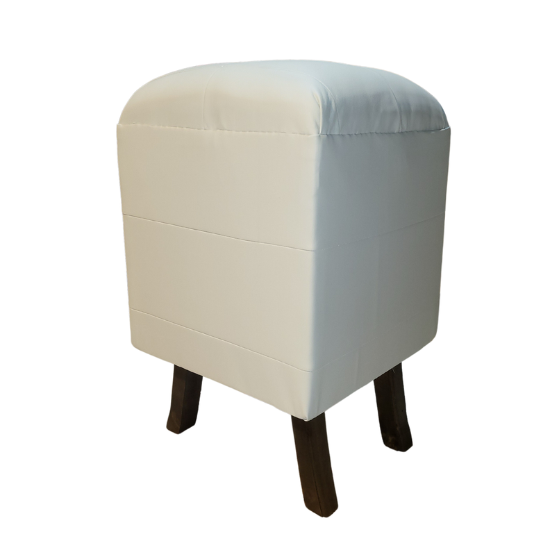 Pouf Crema Eco Cuero 35x35x60 Muebles Rimar-5