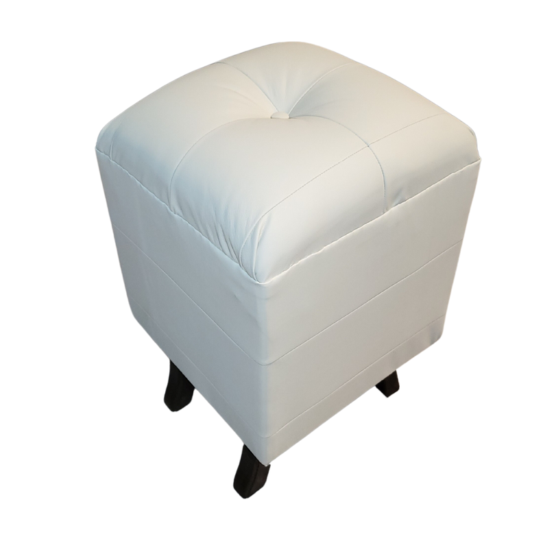 Pouf Crema Eco Cuero 35x35x60 Muebles Rimar-6