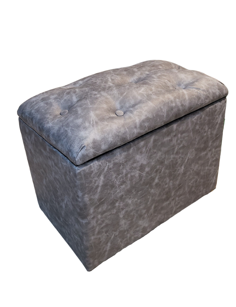 Baúl Botone Gris Eco Cuero 60x36x40x50 Muebles Rimar-1